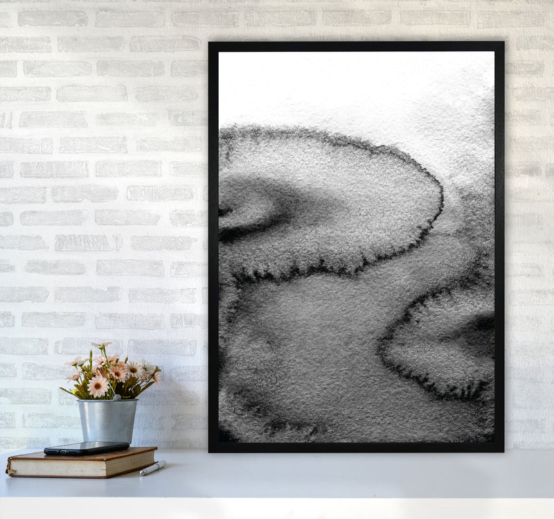 Majestic Monochrome Watercolour 15 Art Print by Pixy Paper A1 White Frame
