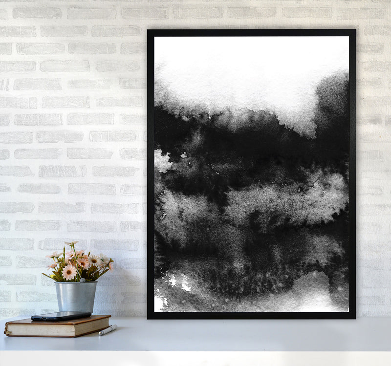 Majestic Monochrome Watercolour 05 Art Print by Pixy Paper A1 White Frame