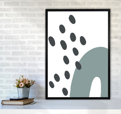 Inspired Teal Rainbow with Polka Art Print by Pixy Paper A1 White Frame
