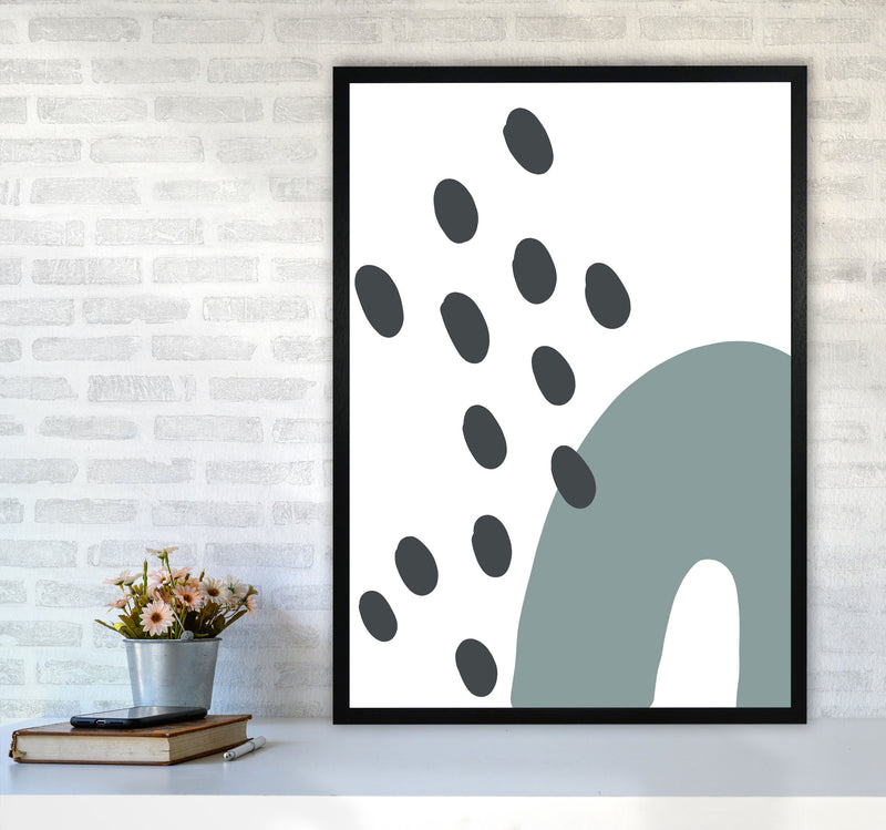 Inspired Teal Rainbow with Polka Art Print by Pixy Paper A1 White Frame