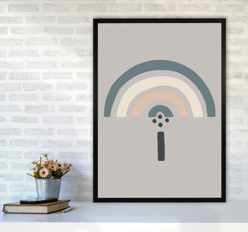 Inspired Natural Rainbow Stone Art Print by Pixy Paper A1 White Frame