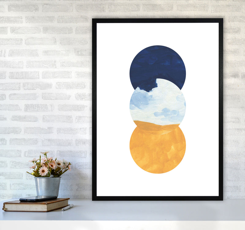 Horizon Abstract Circles  Art Print by Pixy Paper A1 White Frame