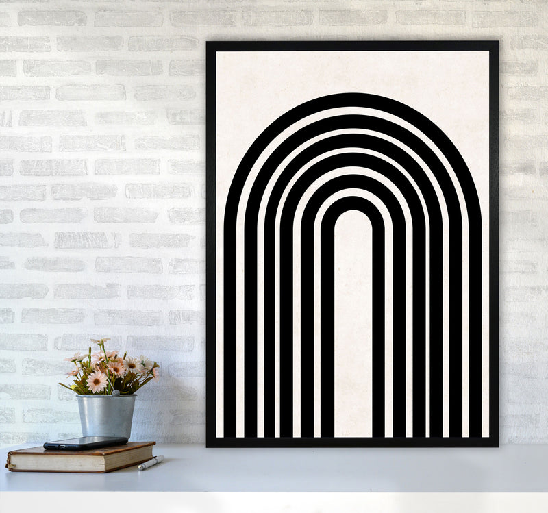 Black rainbow Art Print by Pixy Paper A1 White Frame
