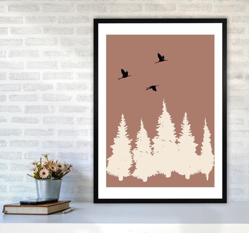 Autumn Rowan abstract Art Print by Pixy Paper A1 White Frame