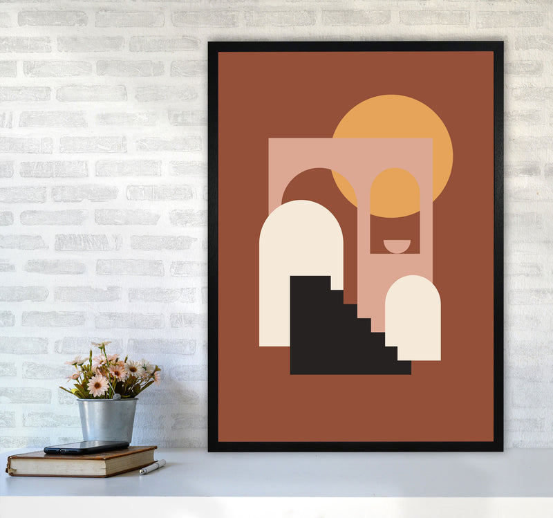 Autumn Sienna abstract Art Print by Pixy Paper A1 White Frame