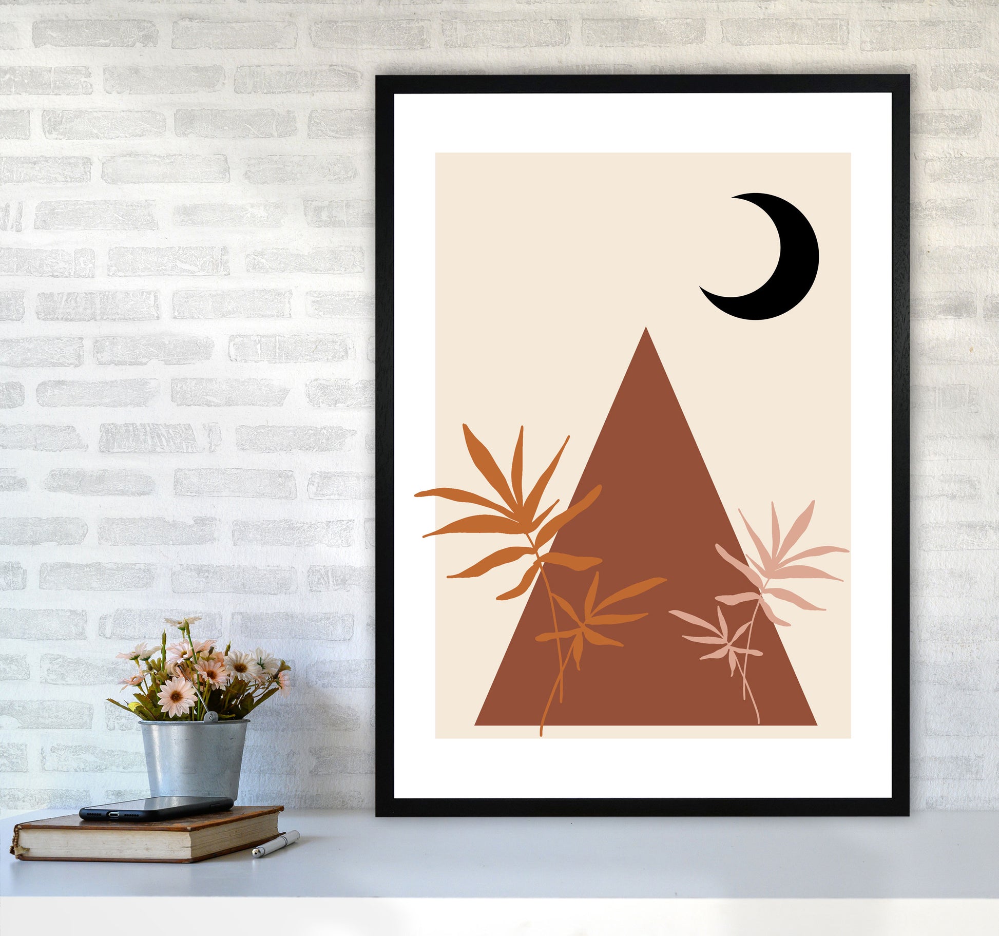 Autumn Maple abstract Art Print by Pixy Paper A1 White Frame