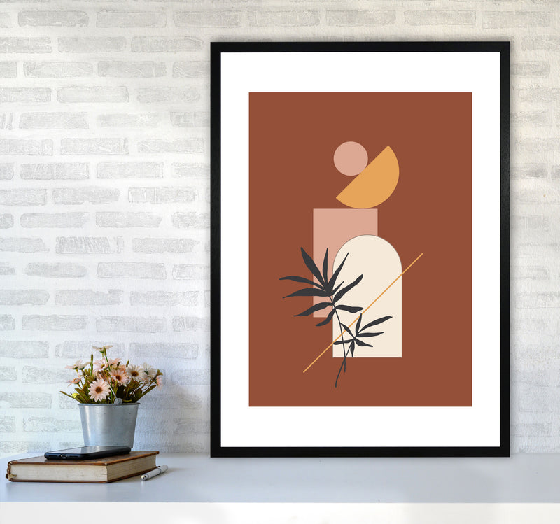 Autumn Fern abstract Art Print by Pixy Paper A1 White Frame
