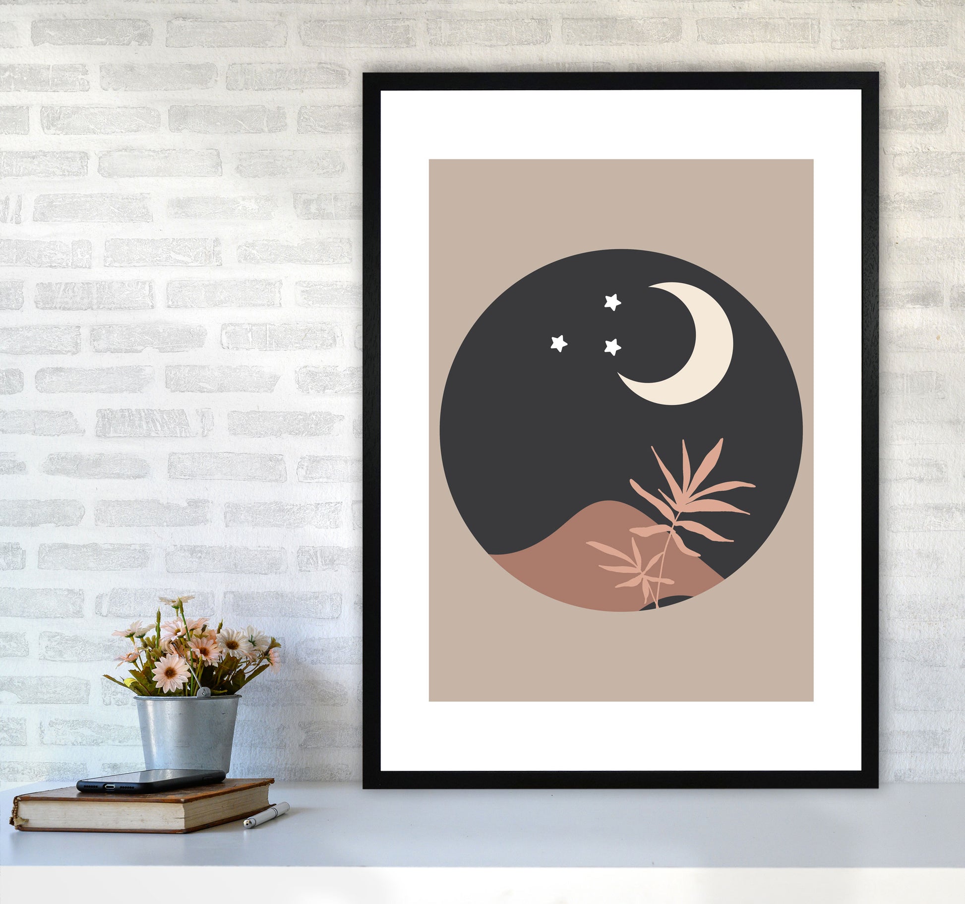 Autumn Kiara abstract Art Print by Pixy Paper A1 White Frame