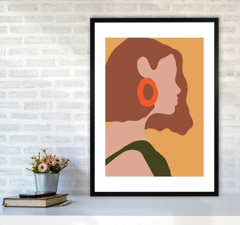 Autumn Amber abstract Art Print by Pixy Paper A1 White Frame
