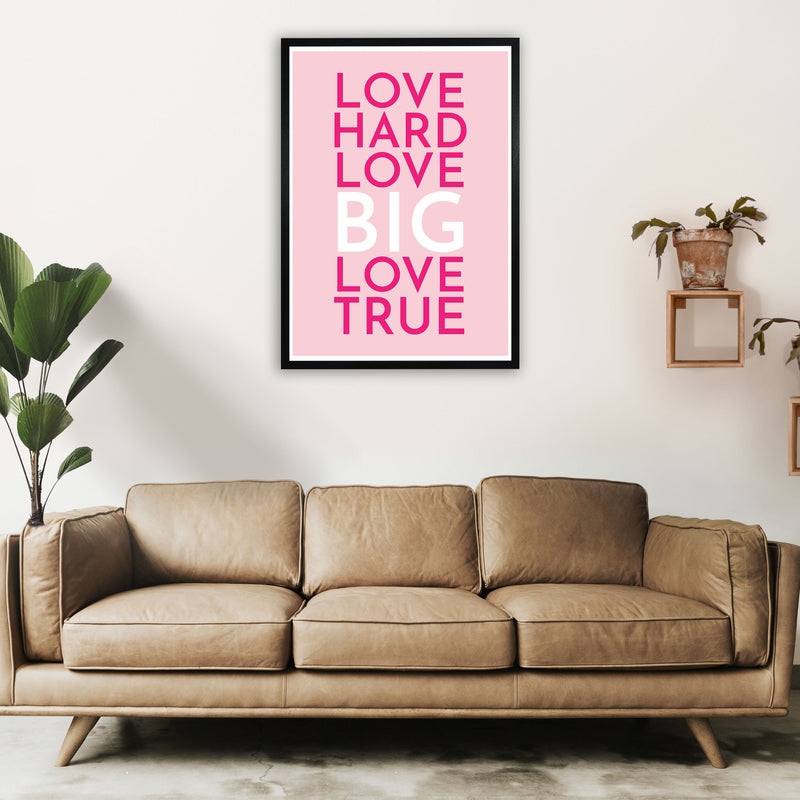 Love Hard Art Print by Pixy Paper A1 White Frame
