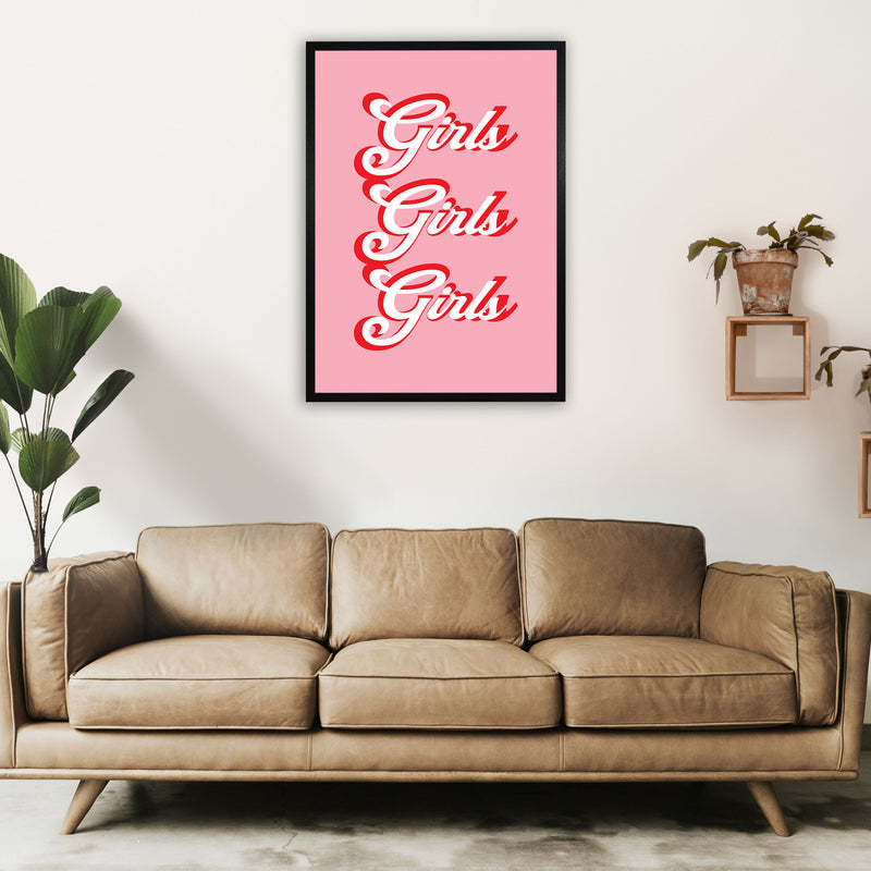 Girls Girls Girls Art Print by Pixy Paper A1 White Frame
