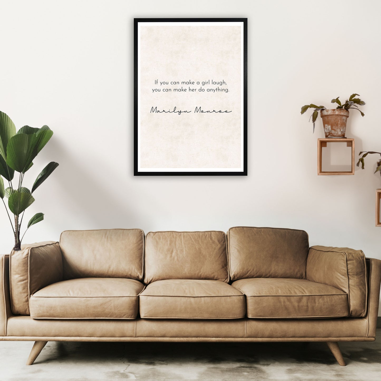 Make a Girl Laugh - Marilyn Monroe Art Print by Pixy Paper A1 White Frame
