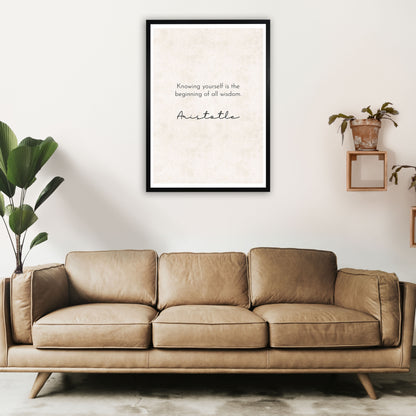 Knowing Yourself - Aristotle Art Print by Pixy Paper A1 White Frame