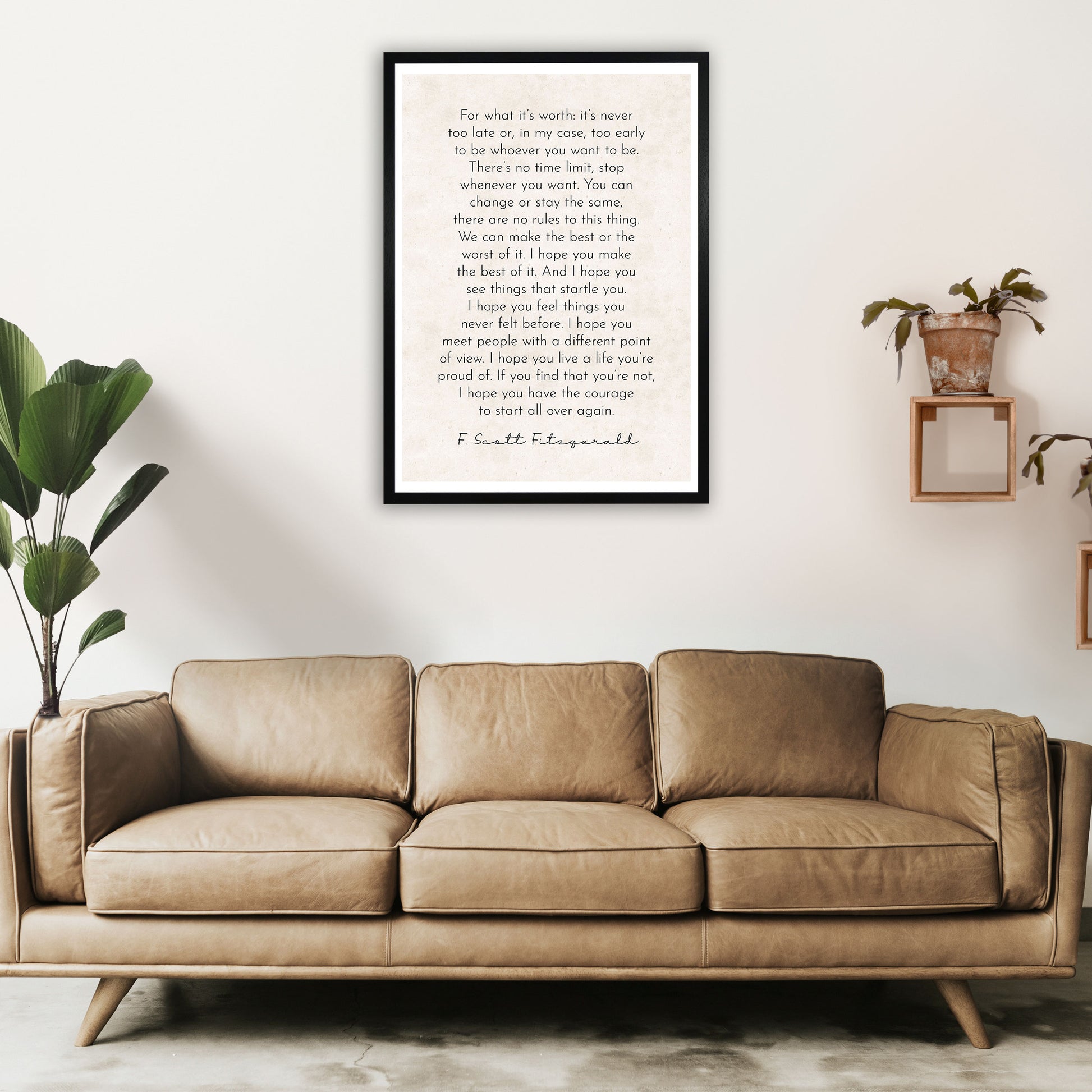 It's Never Too Late - Fitzgerald Art Print by Pixy Paper A1 White Frame