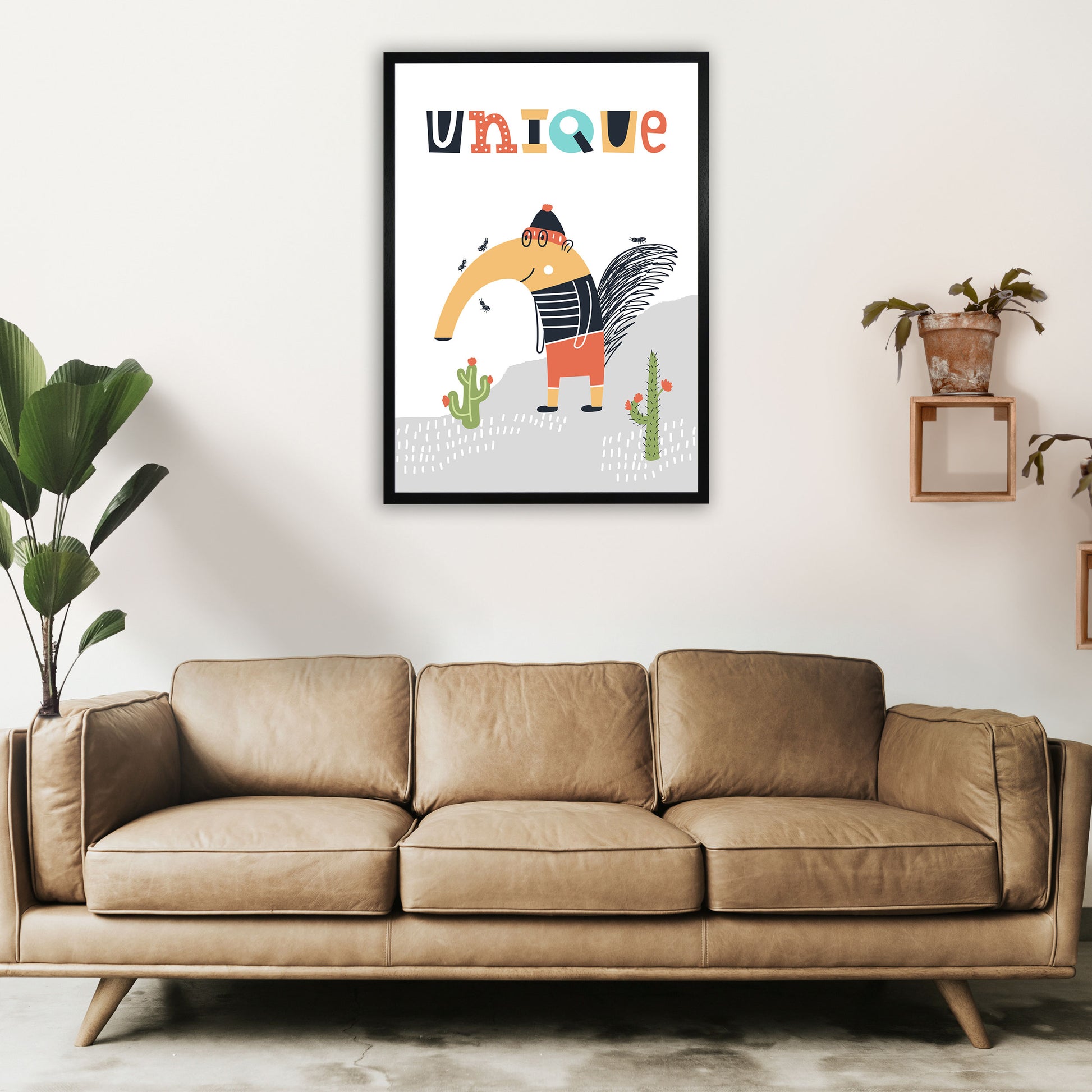 Unique animal Art Print by Pixy Paper A1 White Frame