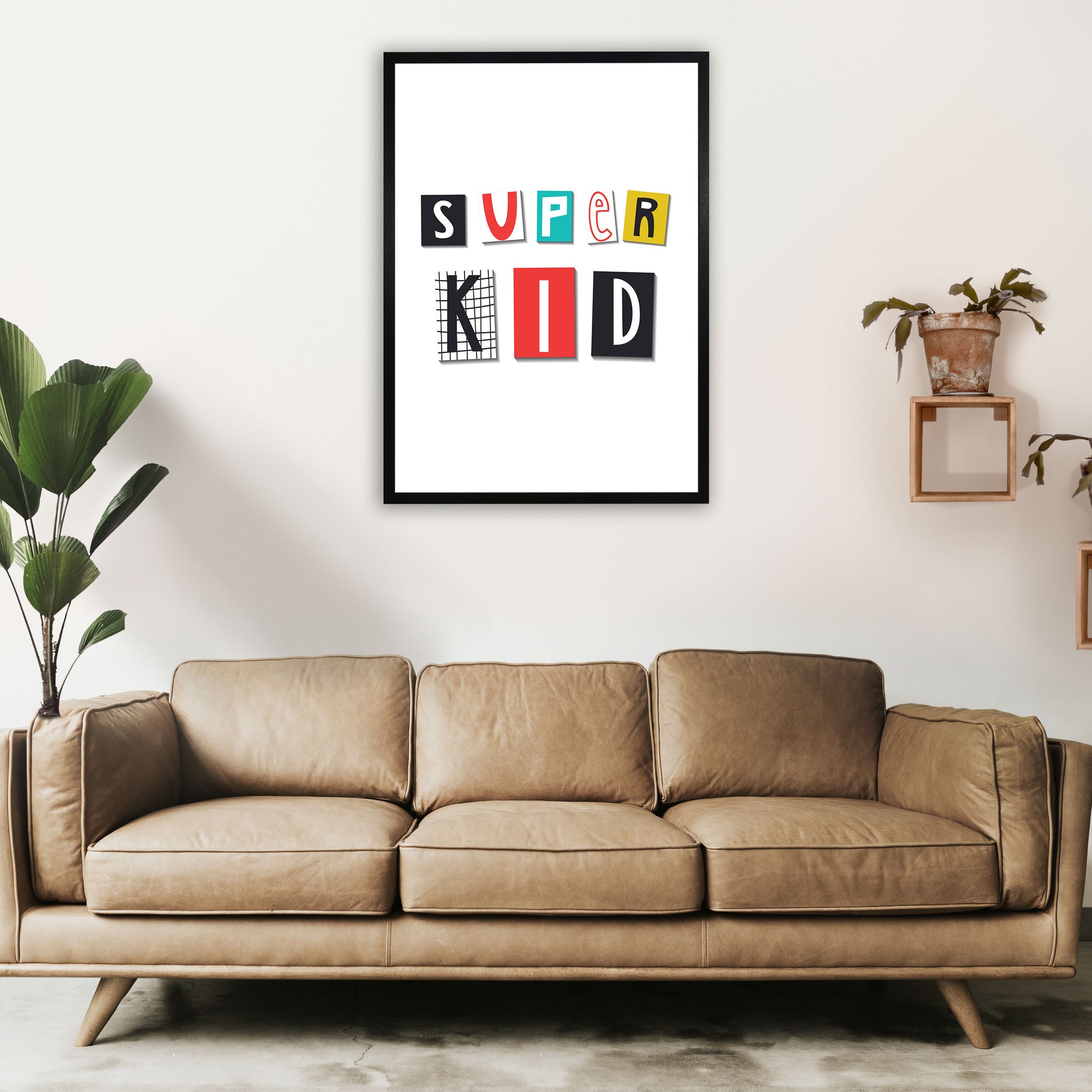 Super kid Art Print by Pixy Paper A1 White Frame