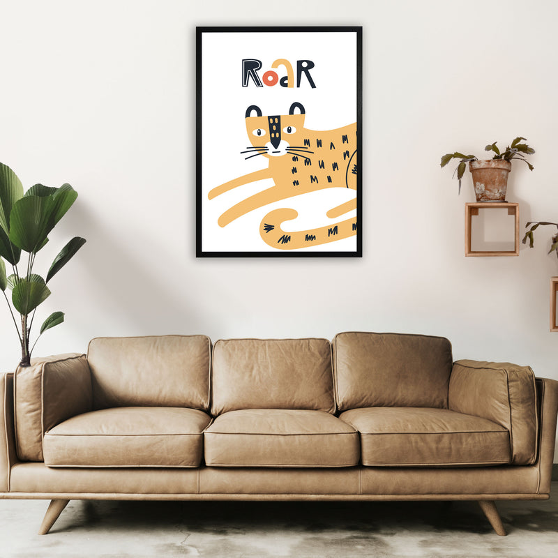 Roar leopard Art Print by Pixy Paper A1 White Frame