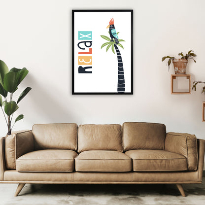 Relax bird Art Print by Pixy Paper A1 White Frame