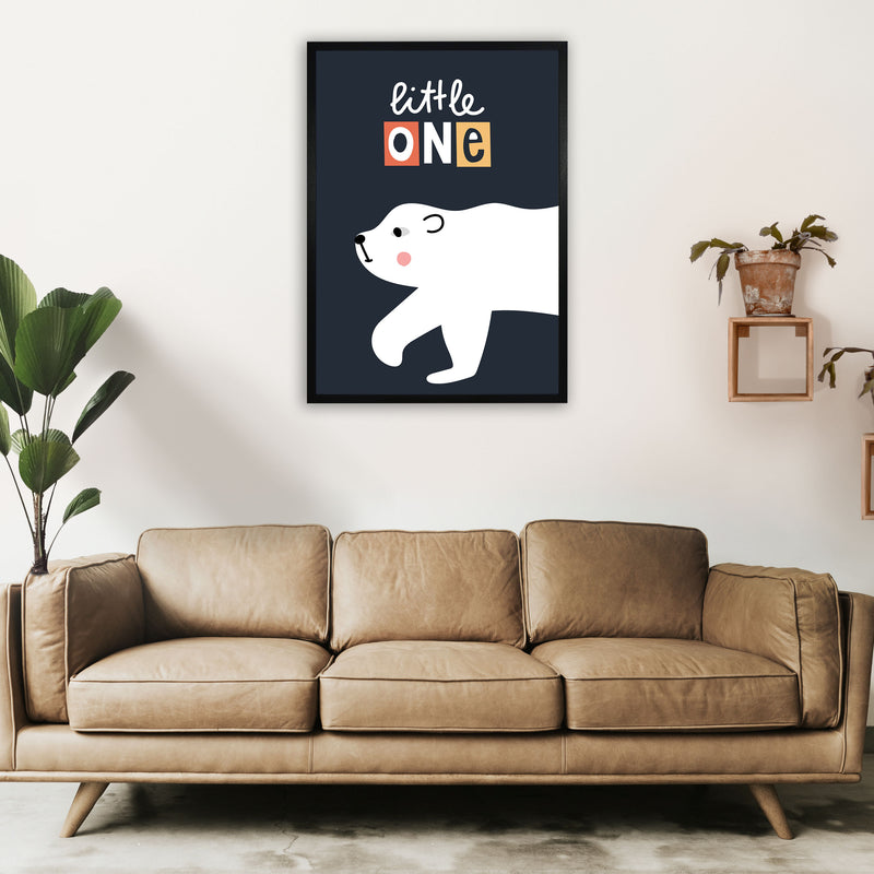 Little one polar bear Art Print by Pixy Paper A1 White Frame