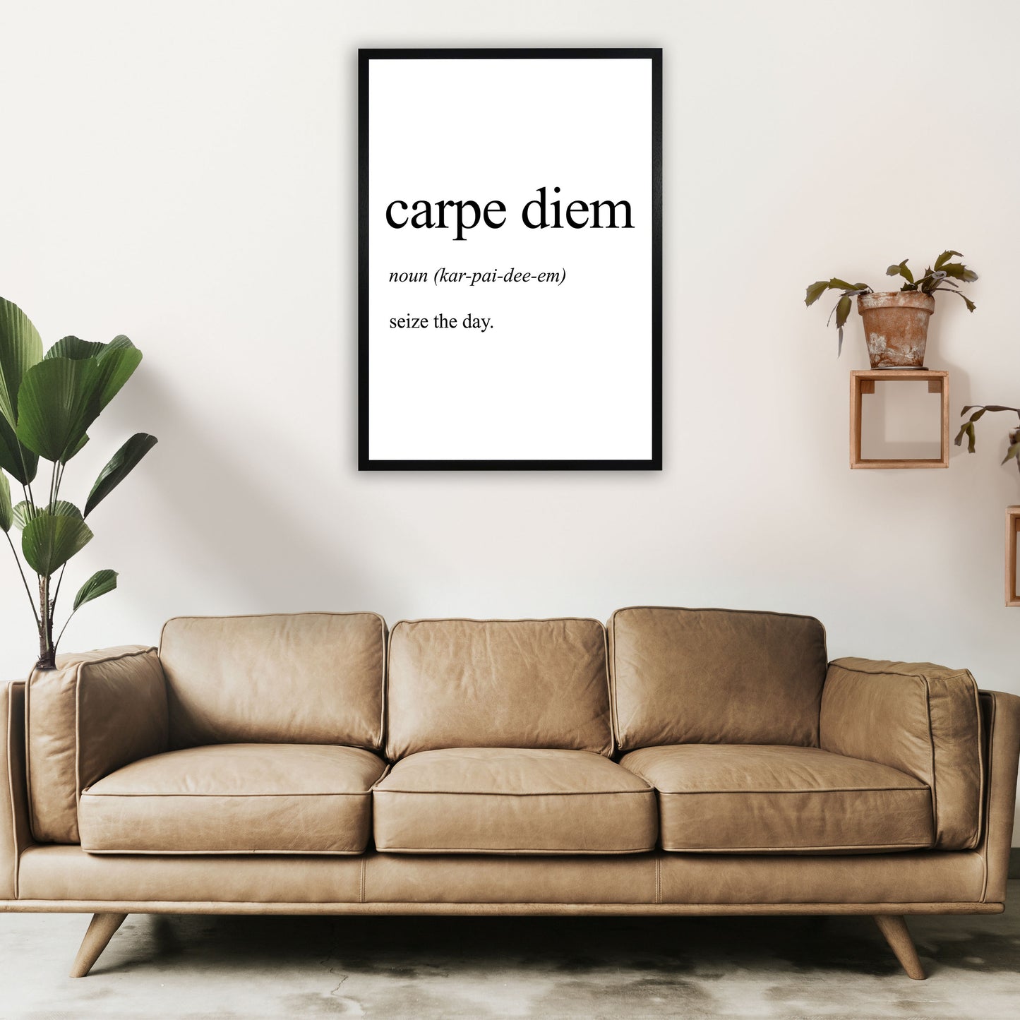 Carpe Diem Definition Art Print by Pixy Paper A1 White Frame