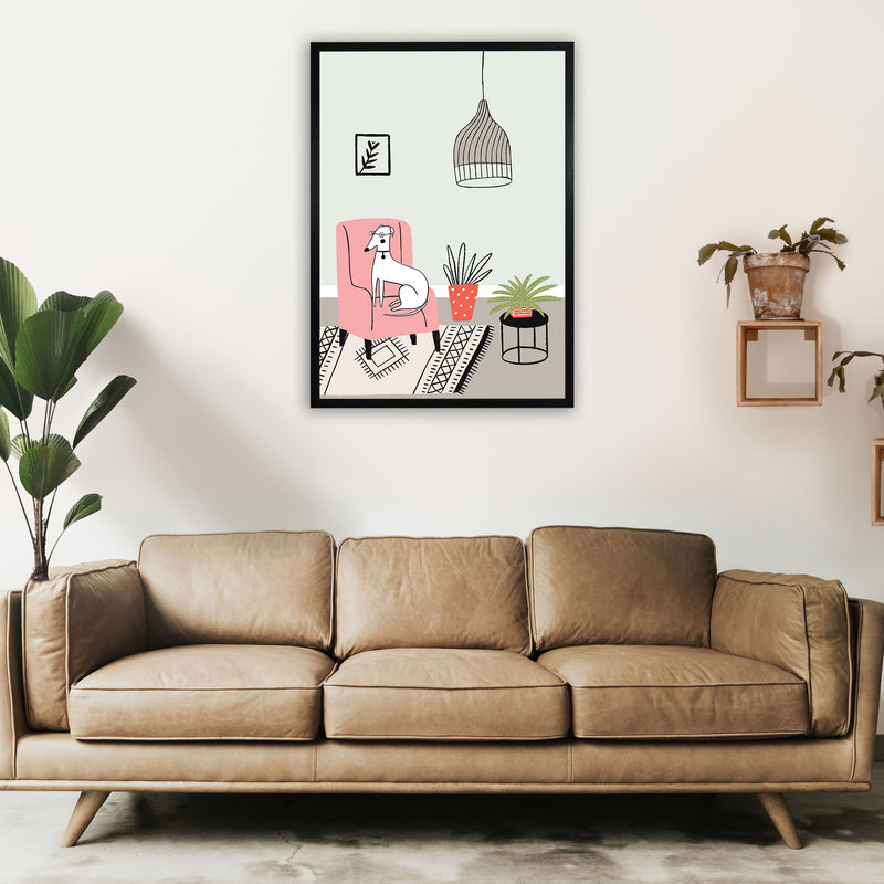 Posh Dog Art Print by Pixy Paper A1 White Frame