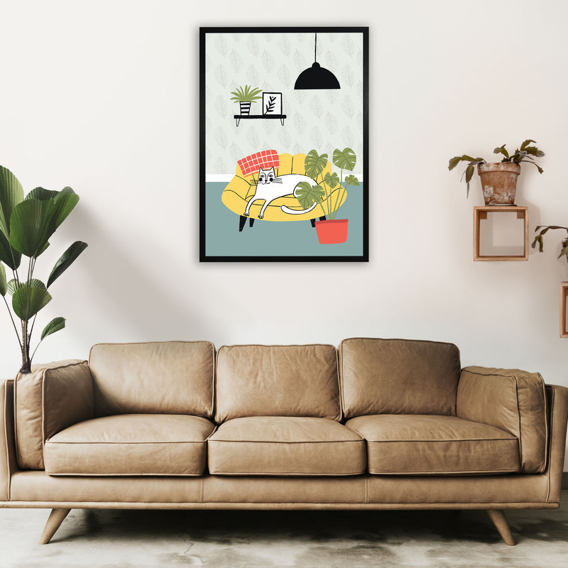 It's A Cat Life Art Print by Pixy Paper A1 White Frame