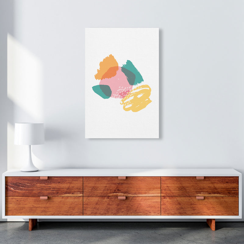 Pink And Teal Mismatch Abstract Modern Print A1 Canvas