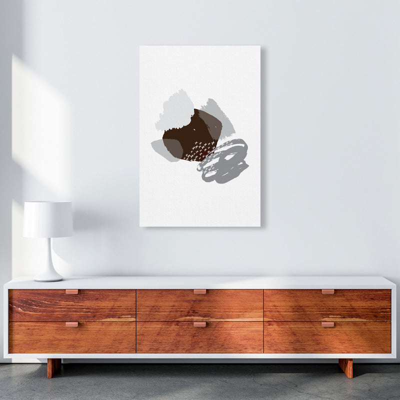 Grey And Black Mismatch Abstract Modern Print A1 Canvas
