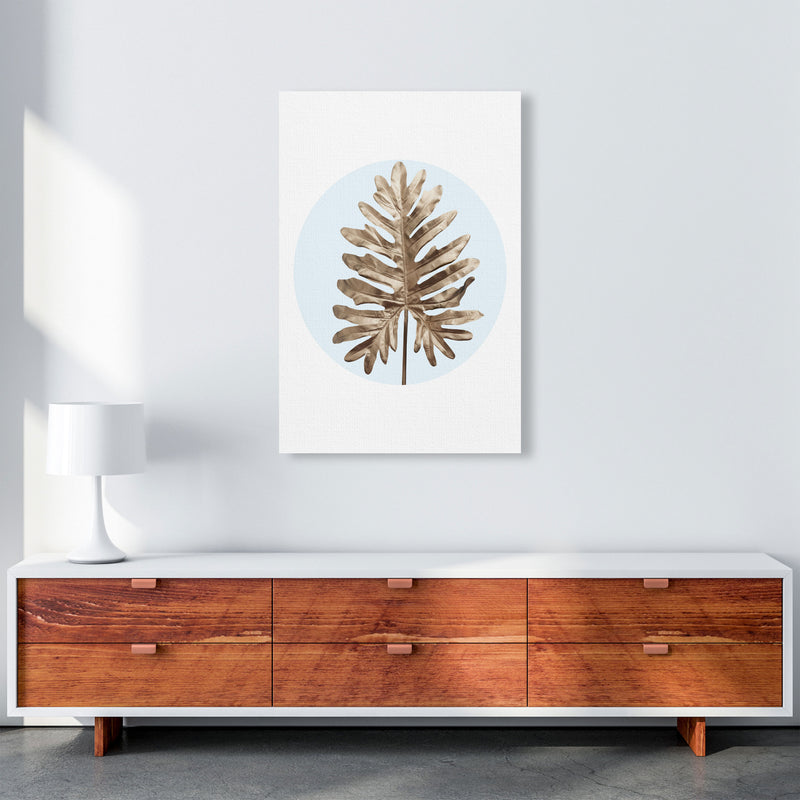Abstract Blue Leaf Modern Print, Framed Botanical & Nature Art Print A1 Canvas
