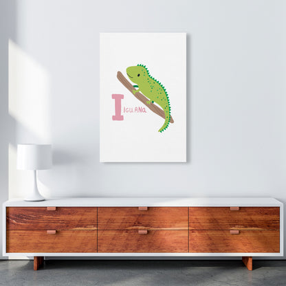 Alphabet Animals, I Is For Iguana Framed Nursey Wall Art Print A1 Canvas