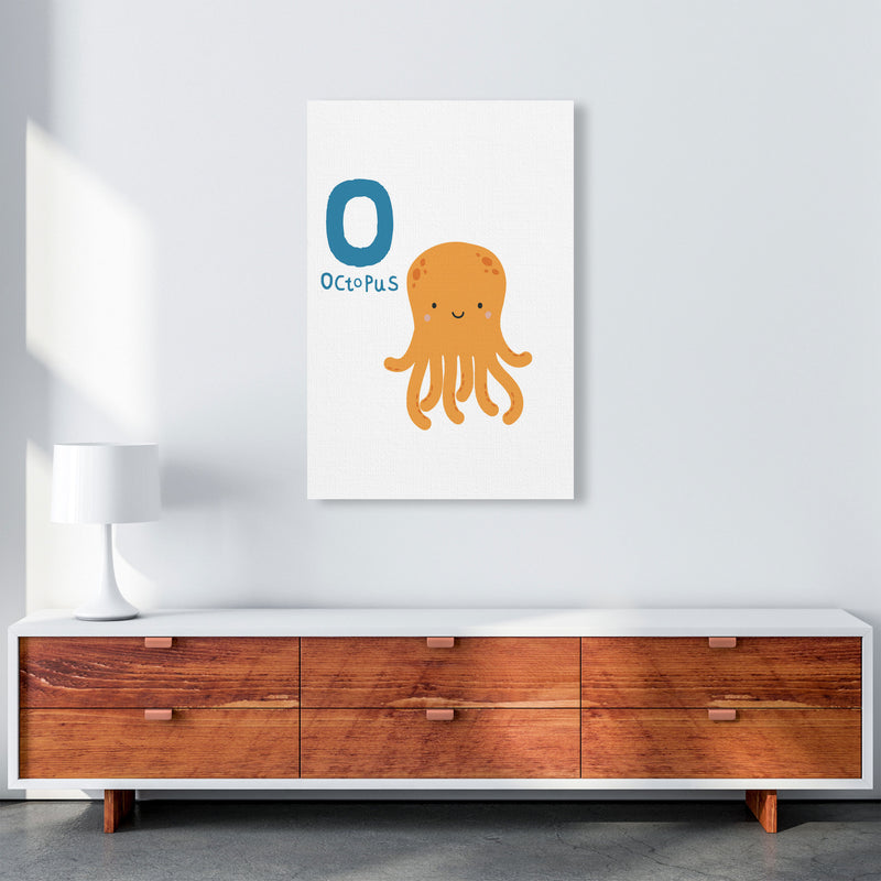 Alphabet Animals, O Is For Octopus Framed Nursey Wall Art Print A1 Canvas