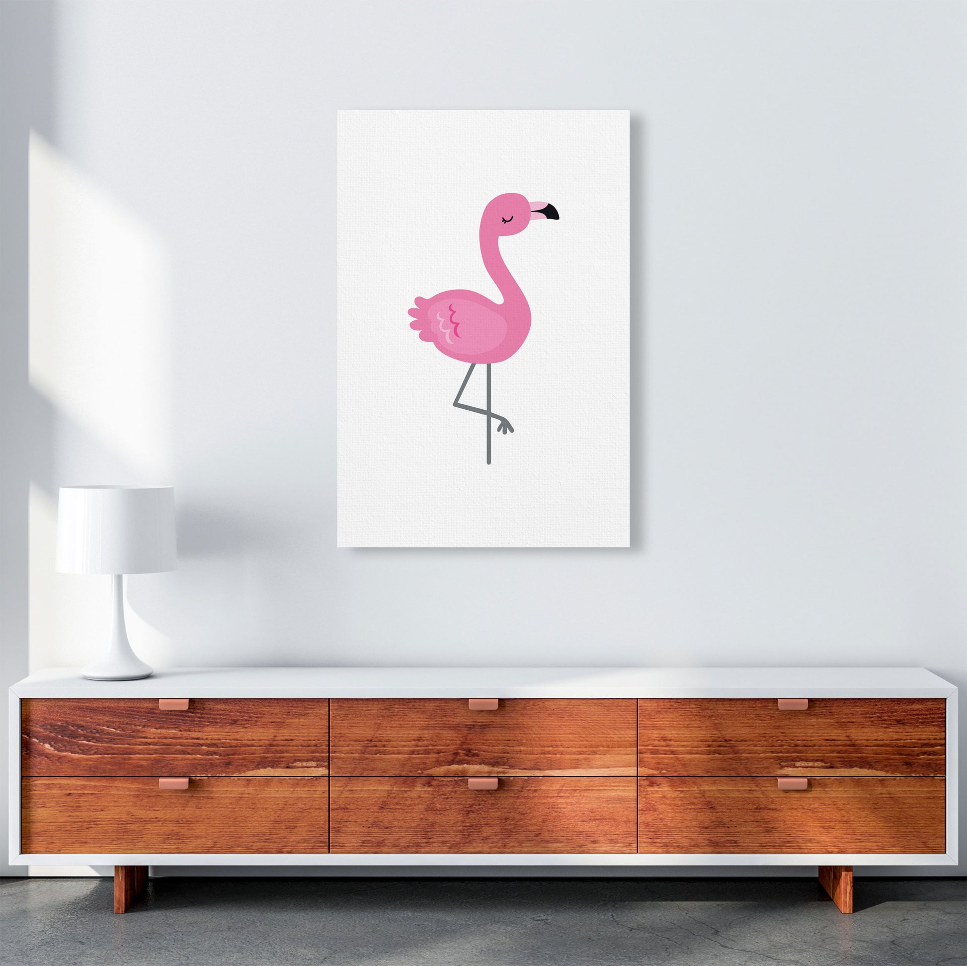 Children&#39;s Animals, Flamingo Modern Print A1 Canvas