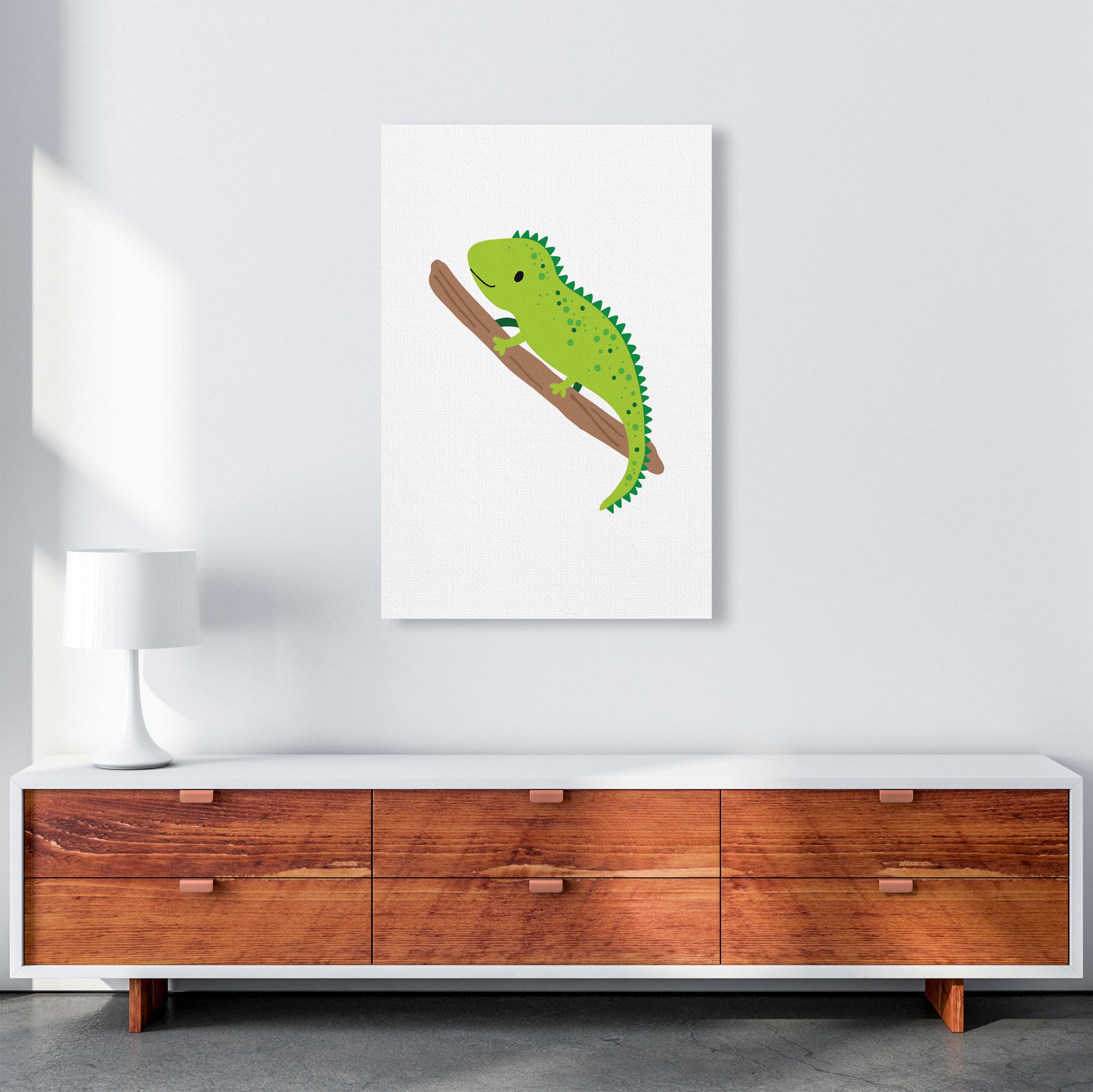 Children&#39;s Animals, Iguana Modern Print A1 Canvas