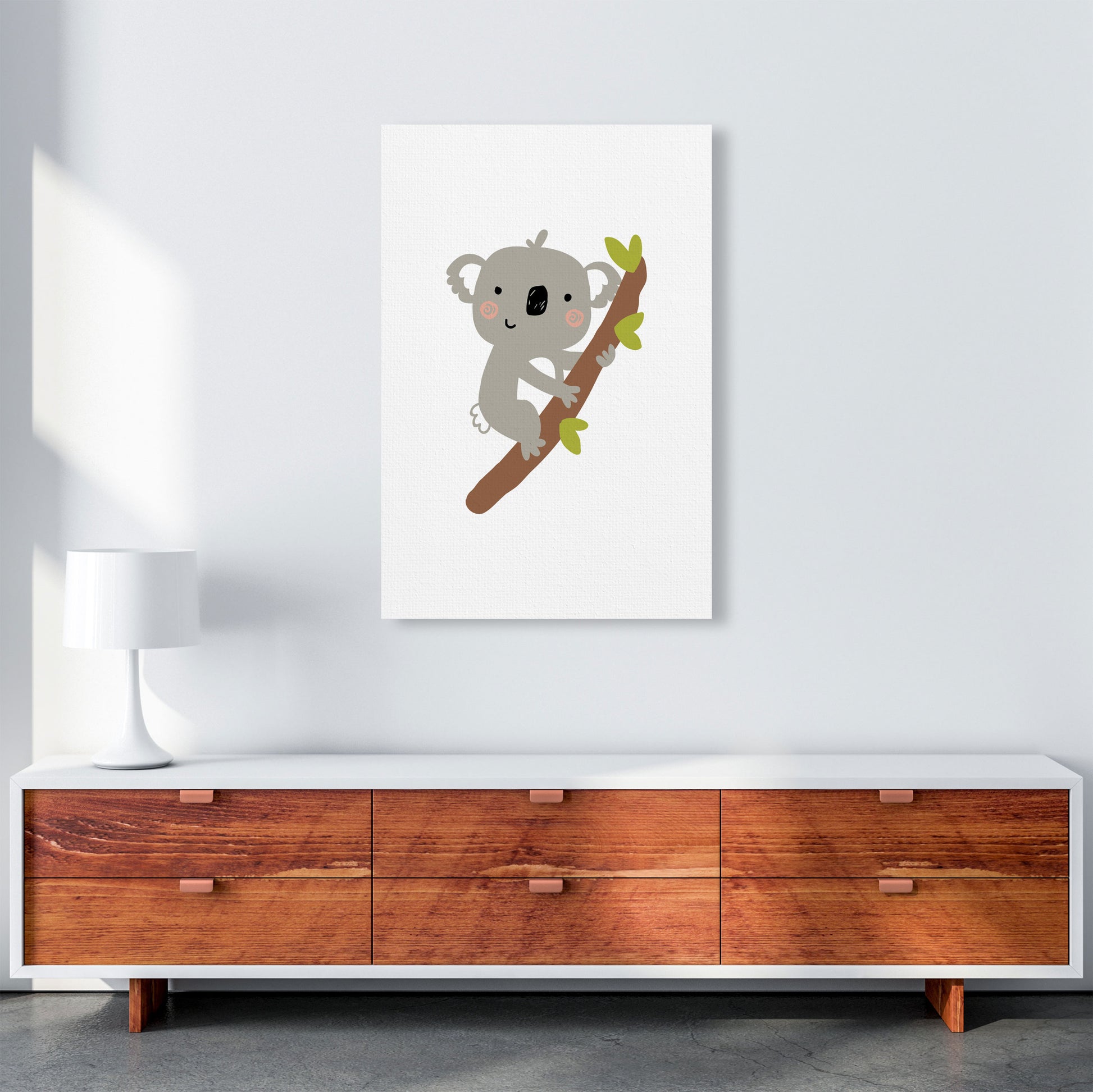 Children&#39;s Animals, Koala Modern Print A1 Canvas
