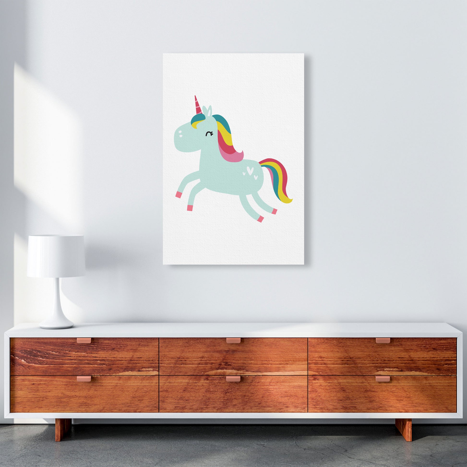 Children&#39;s Animals, Unicorn Modern Print A1 Canvas