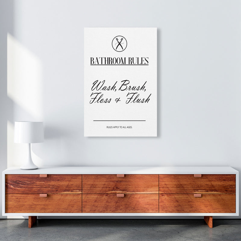 Bathroom Rules Modern Print, Framed Bathroom Wall Art A1 Canvas