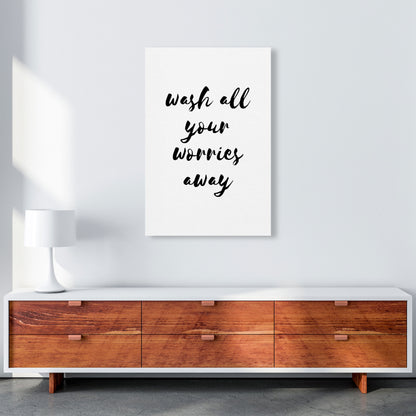 Wash All Your Worries Away, Bathroom Modern Print, Framed Bathroom Wall Art A1 Canvas