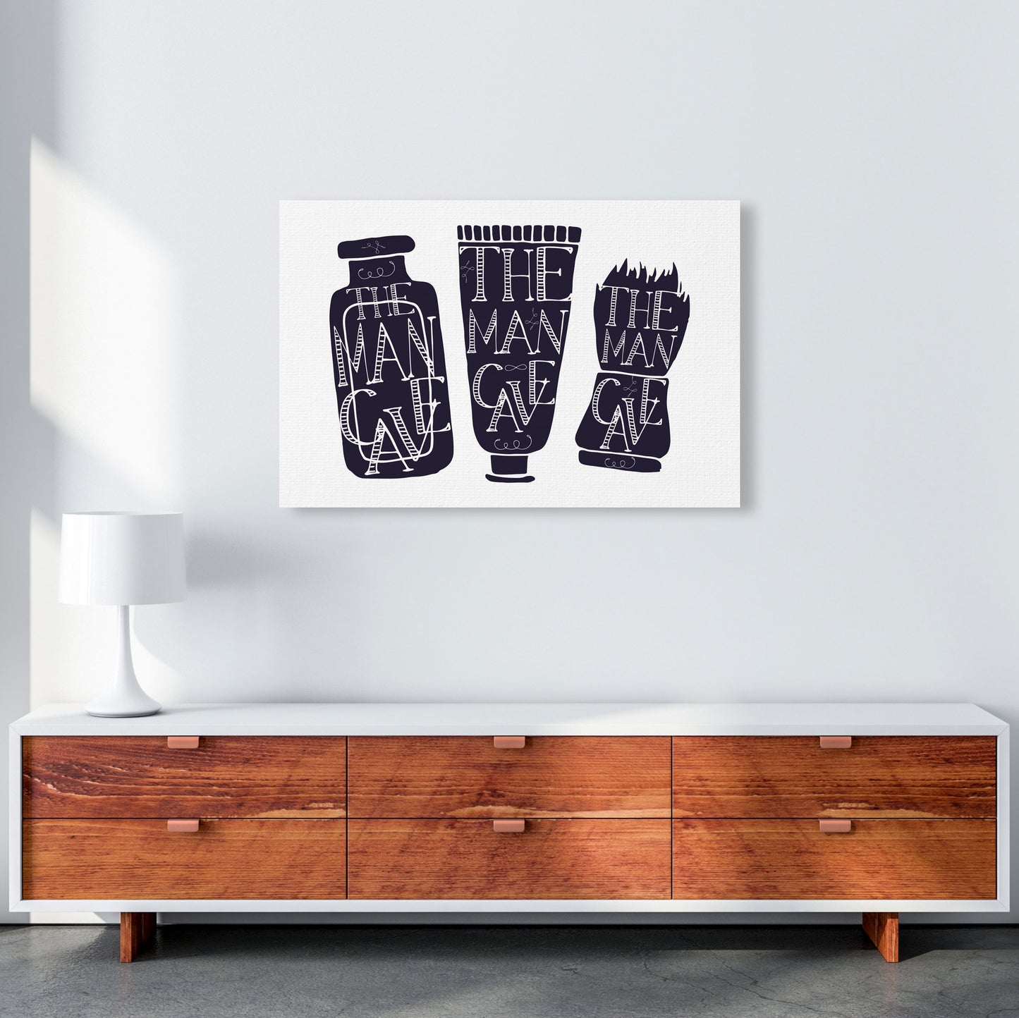 The Man Cave 4 Modern Print, Framed Bathroom Wall Art A1 Canvas