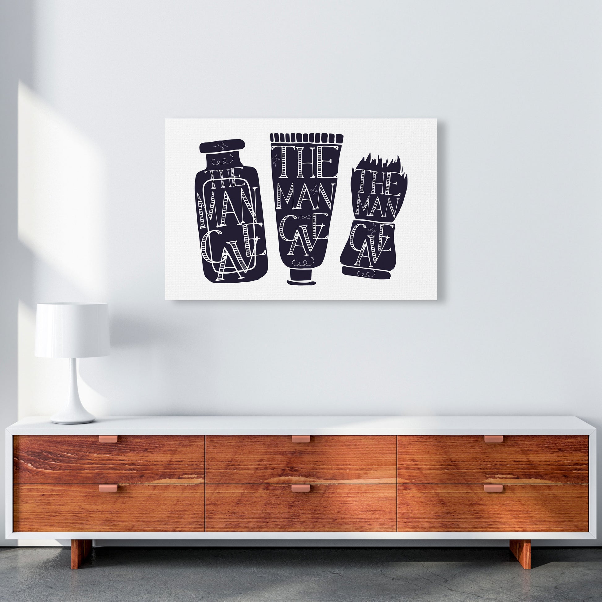 The Man Cave 4 Modern Print, Framed Bathroom Wall Art A1 Canvas