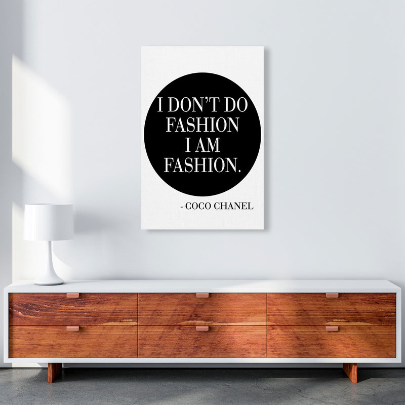 Coco Chanel I Am Fashion Framed Typography Wall Art Print A1 Canvas