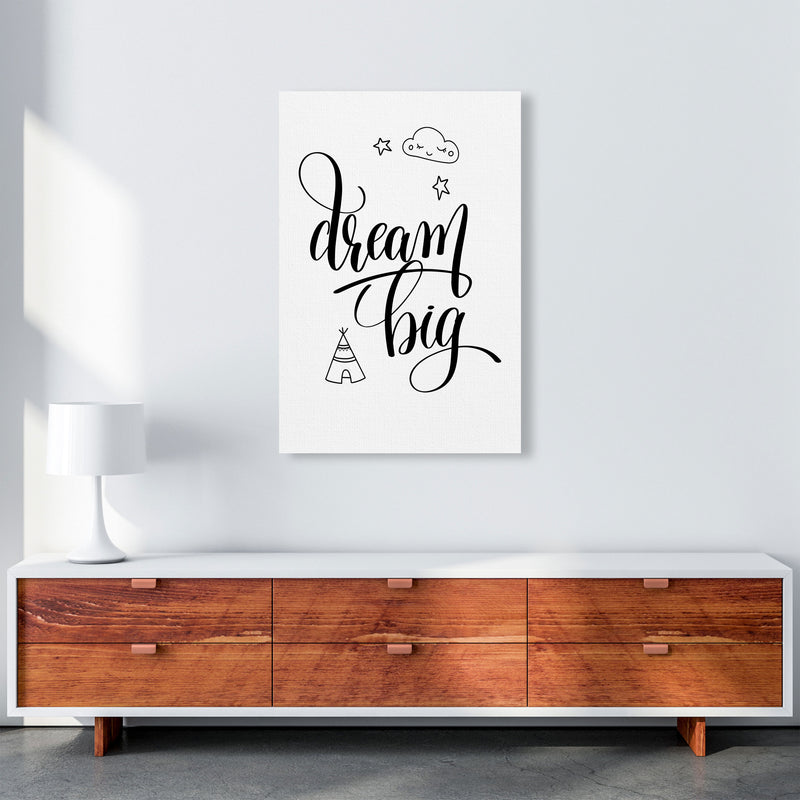 Dream Big Black Framed Nursey Wall Art Print A1 Canvas
