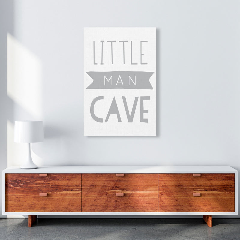 Little Man Cave Grey Banner Framed Nursey Wall Art Print A1 Canvas