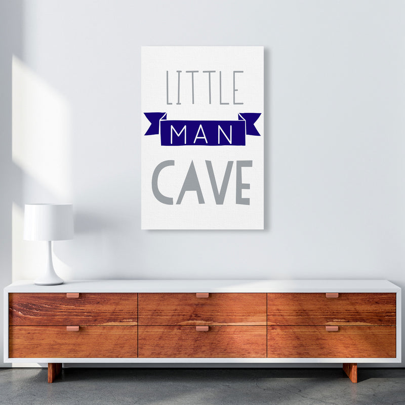 Little Man Cave Navy Banner Framed Nursey Wall Art Print A1 Canvas