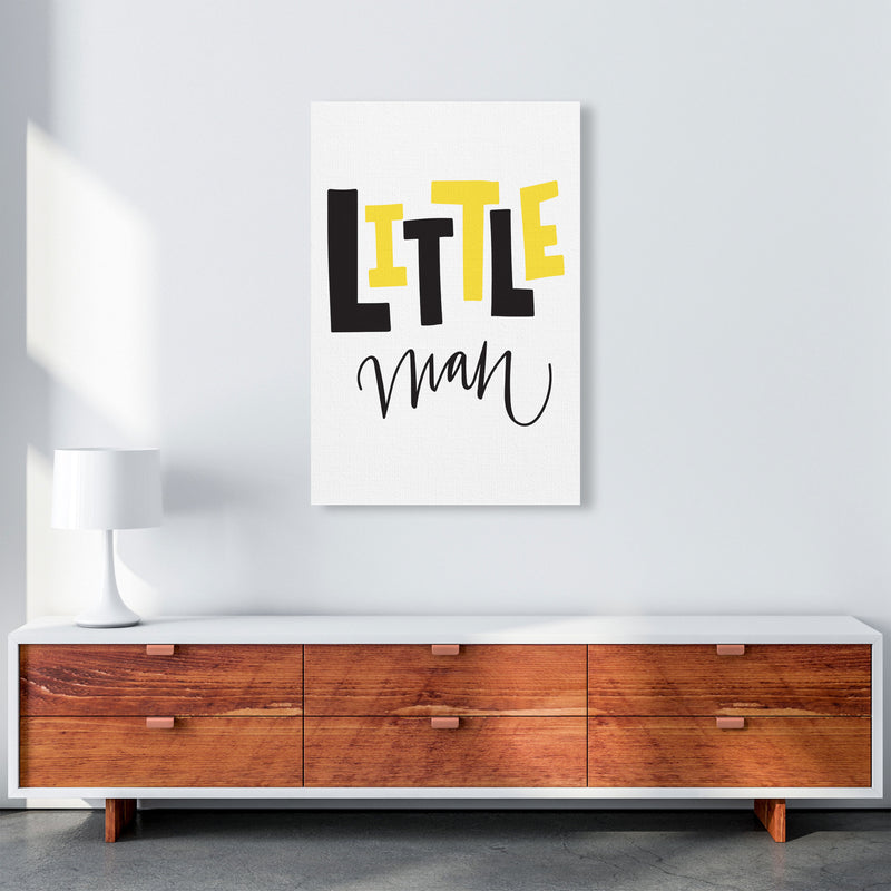 Little Man Yellow And Black Framed Nursey Wall Art Print A1 Canvas