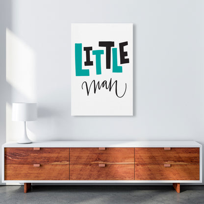 Little Man Teal And Black Framed Nursey Wall Art Print A1 Canvas