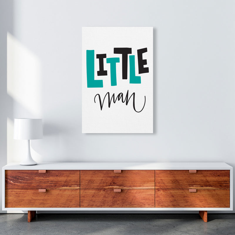 Little Man Teal And Black Framed Nursey Wall Art Print A1 Canvas