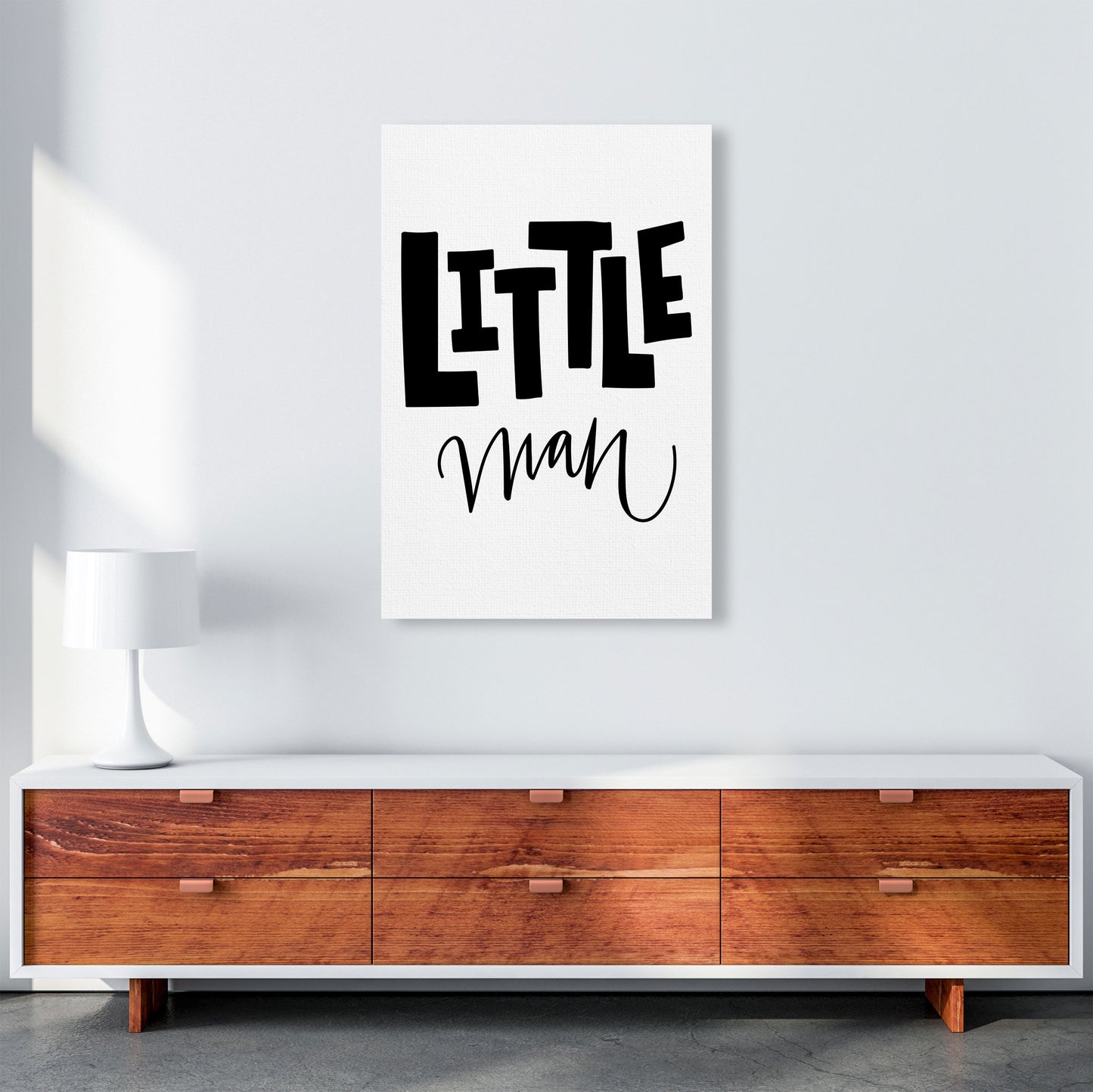 Little Man Black Framed Nursey Wall Art Print A1 Canvas