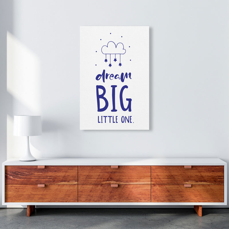 Dream Big Little One Navy Framed Nursey Wall Art Print A1 Canvas