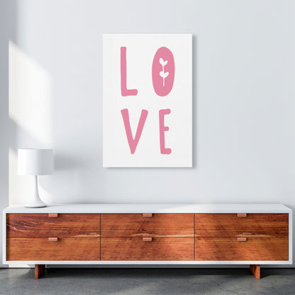 Love Pink Framed Typography Wall Art Print A1 Canvas
