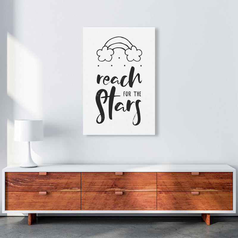 Reach For The Stars Black Modern Print A1 Canvas